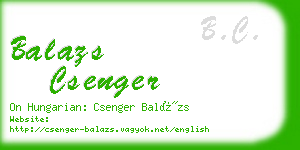 balazs csenger business card